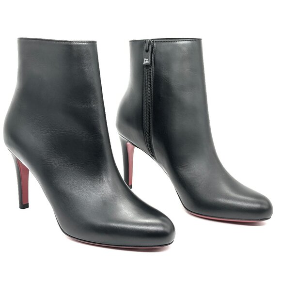 Christian Louboutin PUMPPIE BOOTY 85 Leather Ankle Boots Heels Black - Picture 9 of 15